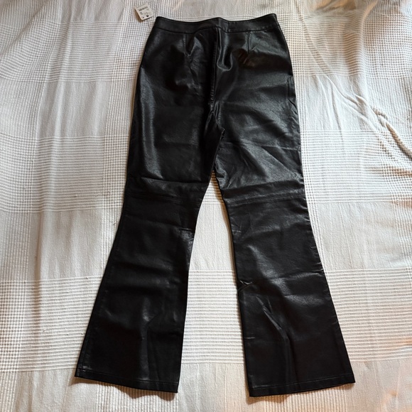 Free People Sasha Vegan Leather Kick Flare Pants NWT - Picture 3 of 8